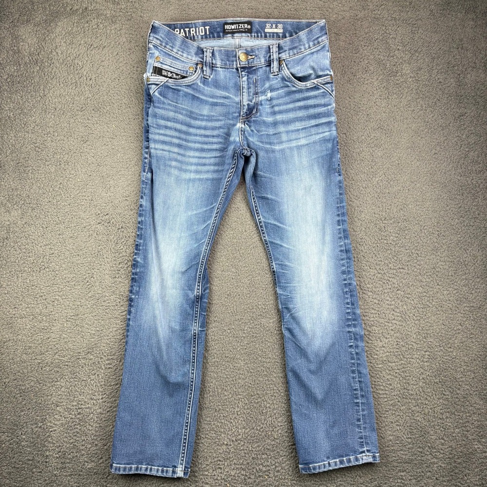 Howitzer Patriot Tactical Jeans Mens 32x30 Blue Medium Wash Straight Leg Denim